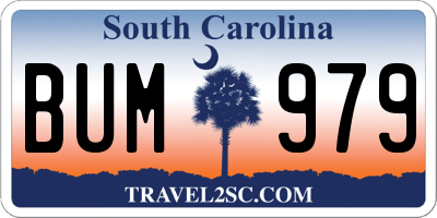 SC license plate BUM979