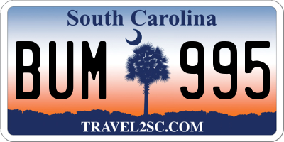 SC license plate BUM995