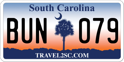 SC license plate BUN079