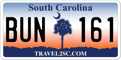 SC license plate BUN161