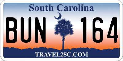 SC license plate BUN164