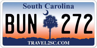 SC license plate BUN272