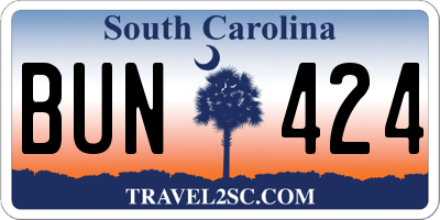 SC license plate BUN424