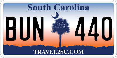 SC license plate BUN440