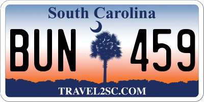 SC license plate BUN459