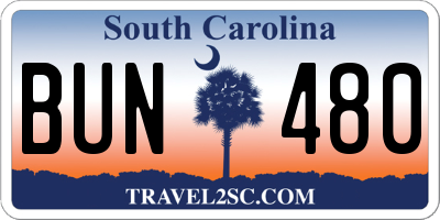 SC license plate BUN480