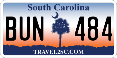 SC license plate BUN484