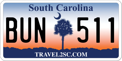 SC license plate BUN511