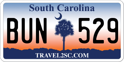 SC license plate BUN529