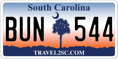SC license plate BUN544