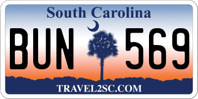 SC license plate BUN569