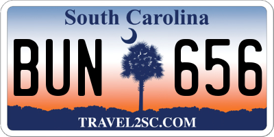 SC license plate BUN656