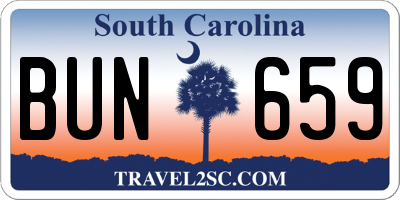 SC license plate BUN659