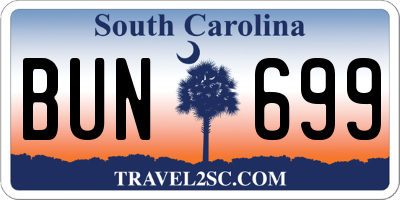 SC license plate BUN699