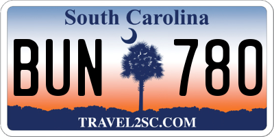 SC license plate BUN780