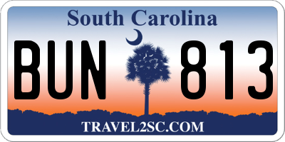SC license plate BUN813