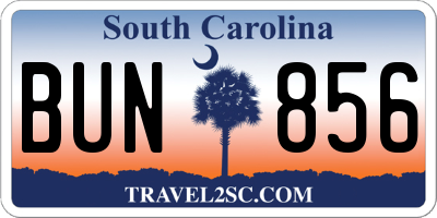 SC license plate BUN856