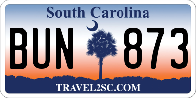 SC license plate BUN873