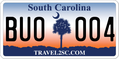 SC license plate BUO004