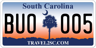 SC license plate BUO005