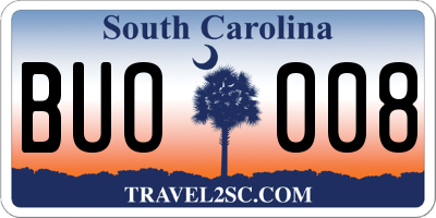 SC license plate BUO008