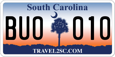 SC license plate BUO010