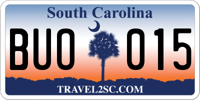 SC license plate BUO015