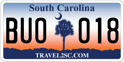 SC license plate BUO018