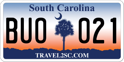 SC license plate BUO021