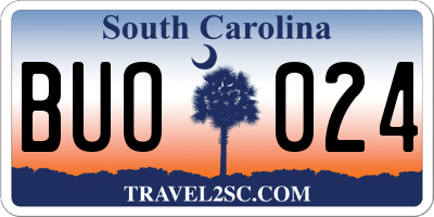 SC license plate BUO024