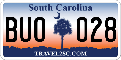 SC license plate BUO028