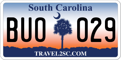 SC license plate BUO029