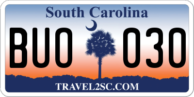 SC license plate BUO030