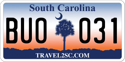 SC license plate BUO031