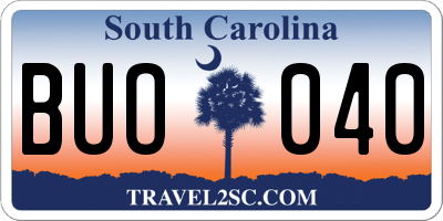 SC license plate BUO040