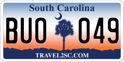 SC license plate BUO049
