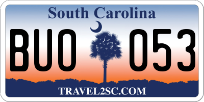 SC license plate BUO053