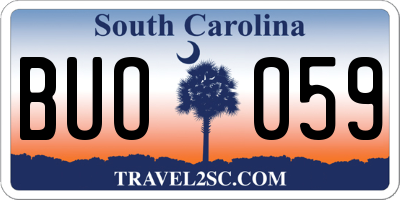 SC license plate BUO059