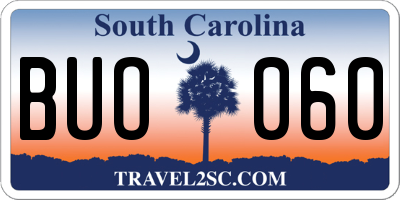 SC license plate BUO060