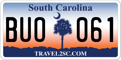 SC license plate BUO061