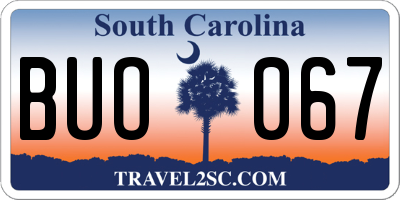 SC license plate BUO067