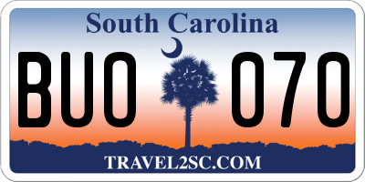 SC license plate BUO070