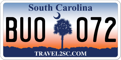 SC license plate BUO072