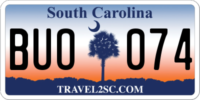 SC license plate BUO074