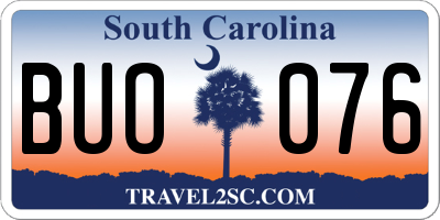 SC license plate BUO076