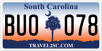 SC license plate BUO078