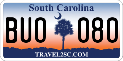 SC license plate BUO080