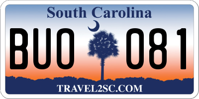 SC license plate BUO081