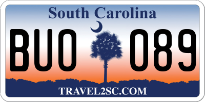 SC license plate BUO089