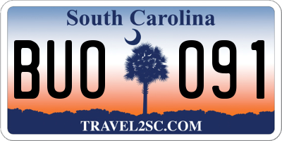 SC license plate BUO091